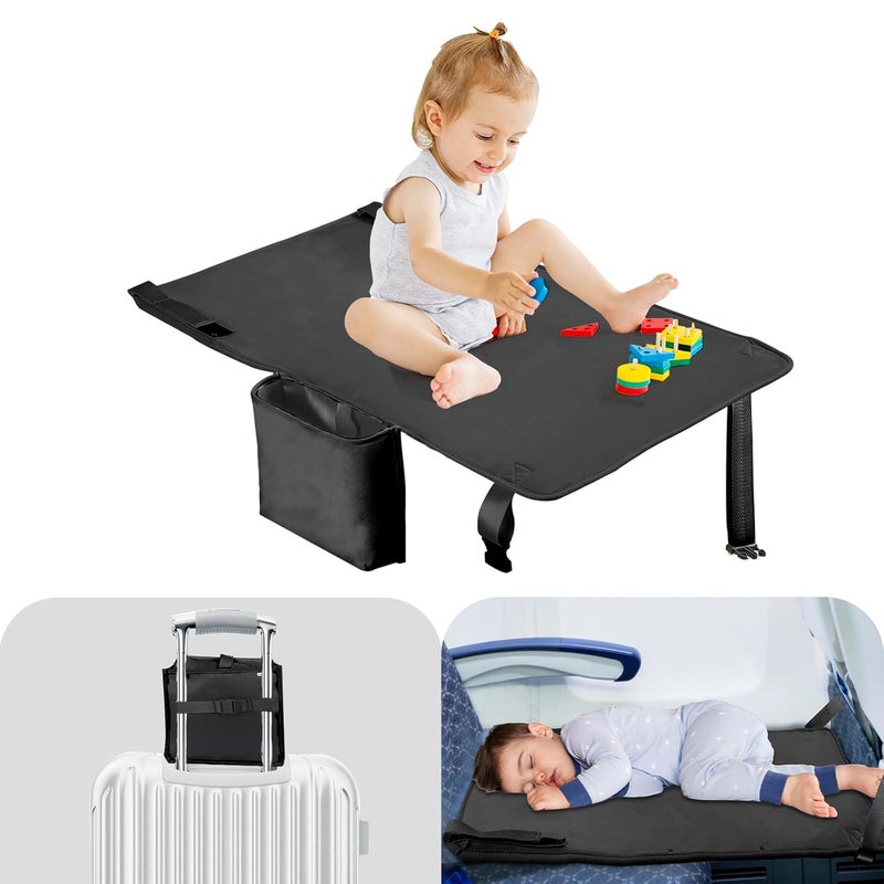 TrekBabe Toddler Airplane Bed, Airplane Seat Extender for Kids, Baby Travel Essentials, Black - Image 1
